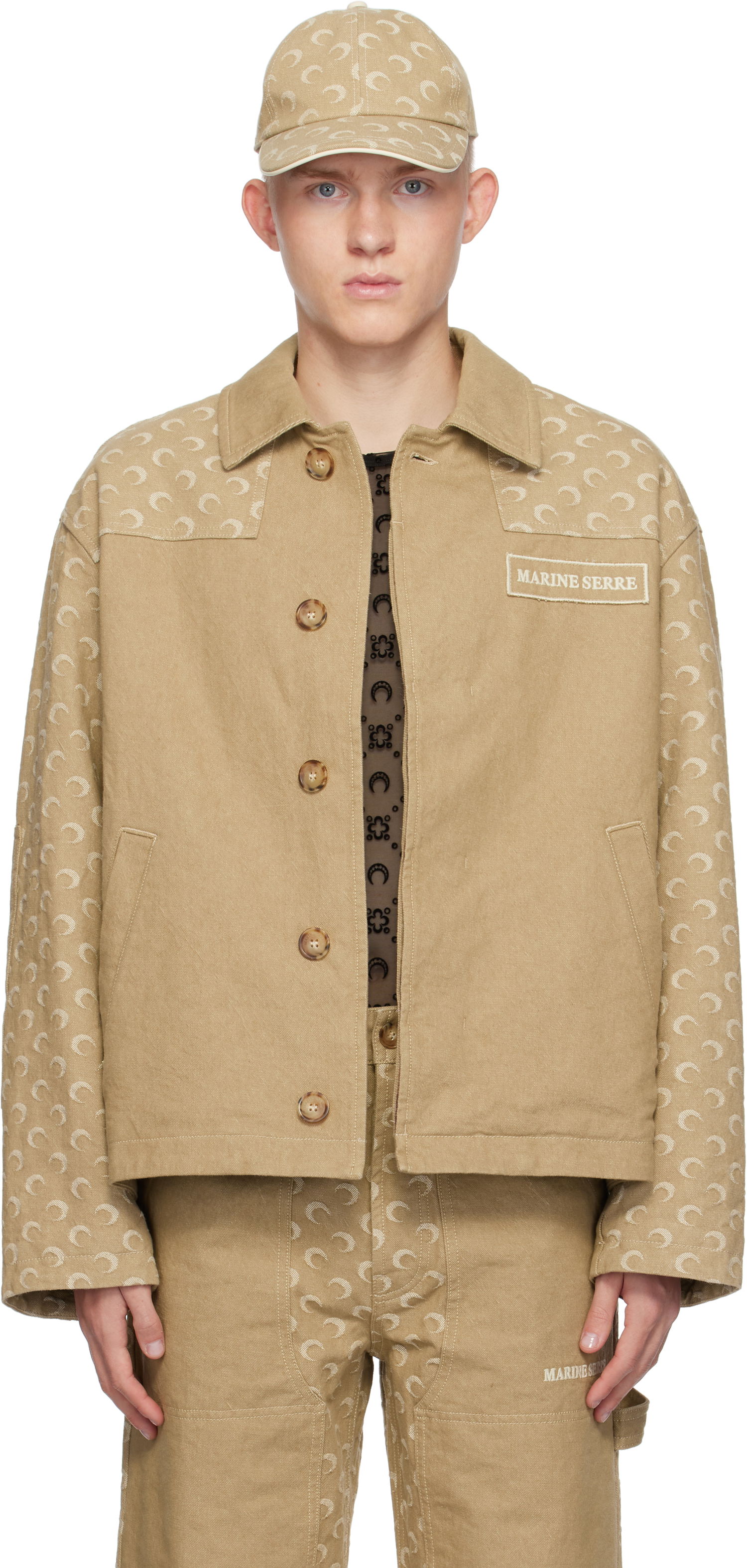 Яке Marine Serre Chore Twill Jacket Бежово | MJA062A CWOV0036, 0