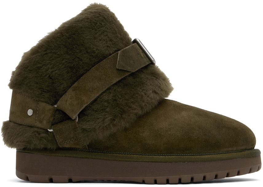 Кецове и обувки Burberry Burberry Shearling Chubby Boots Зелено | 8092544, 0