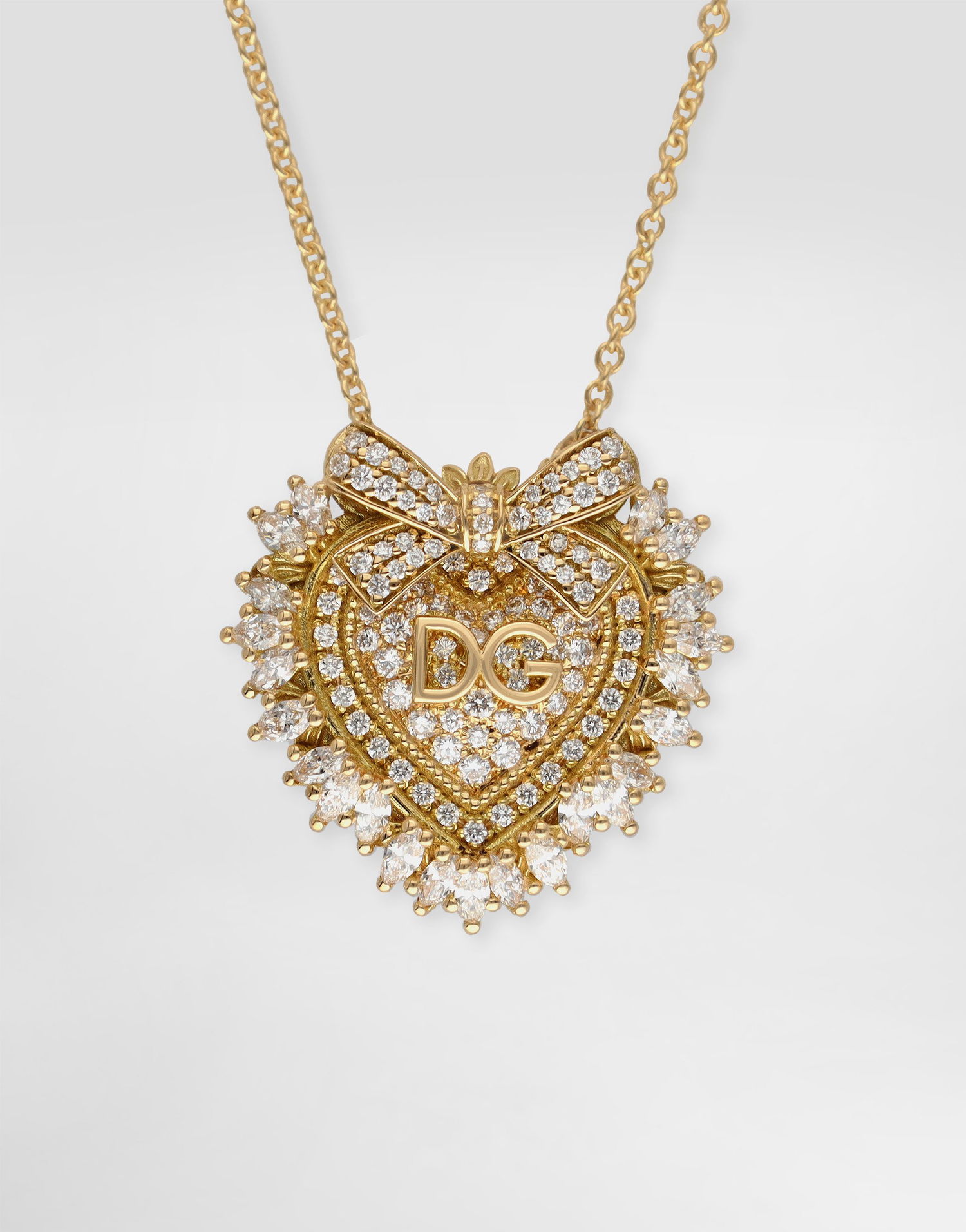 Колие Dolce & Gabbana Dolce & Gabbana Devotion 18 Carat Yellow Gold Diamond Heart Pendant Necklace Металик | WNND1KWYEDWZOO00, 1