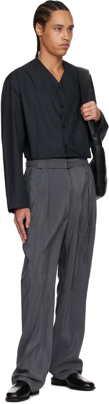 Риза LEMAIRE Lemaire V-Neck Button-Up Shirt Черно | SH1144 LF588, 4