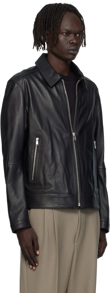 Яке BOSS Regular-Fit Leather Jacket with Zip Closure Кафяво | 50543214, 1