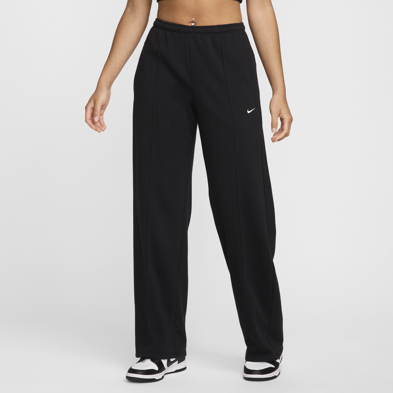 Спортни панталони Nike Sportswear Chill Terry Mid-Rise Fleece Pants Черно | HF6457-010, 0