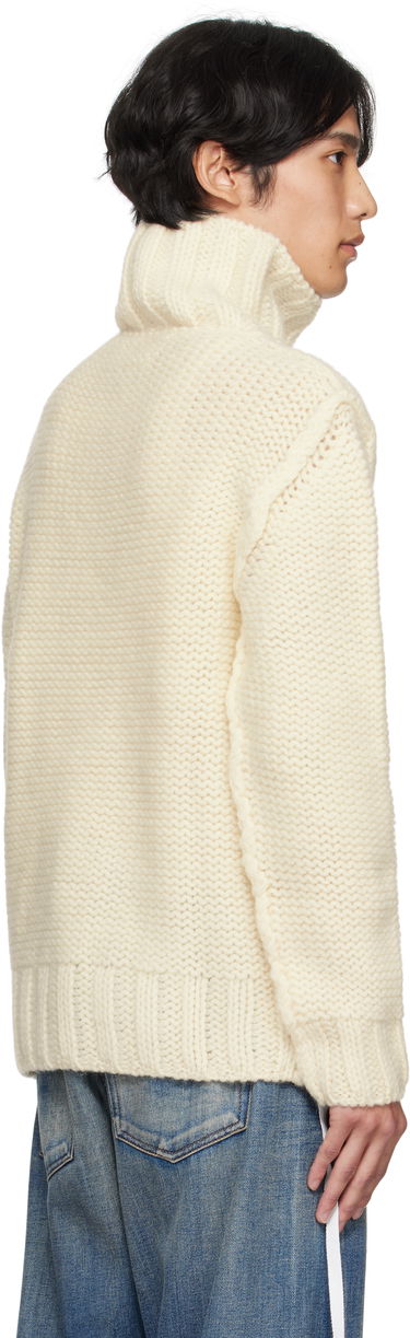 Пуловер Maison Margiela MM6 Maison Margiela Chunky Wool Turtleneck Sweater Бяло | SH2HA0008 M13166, 2