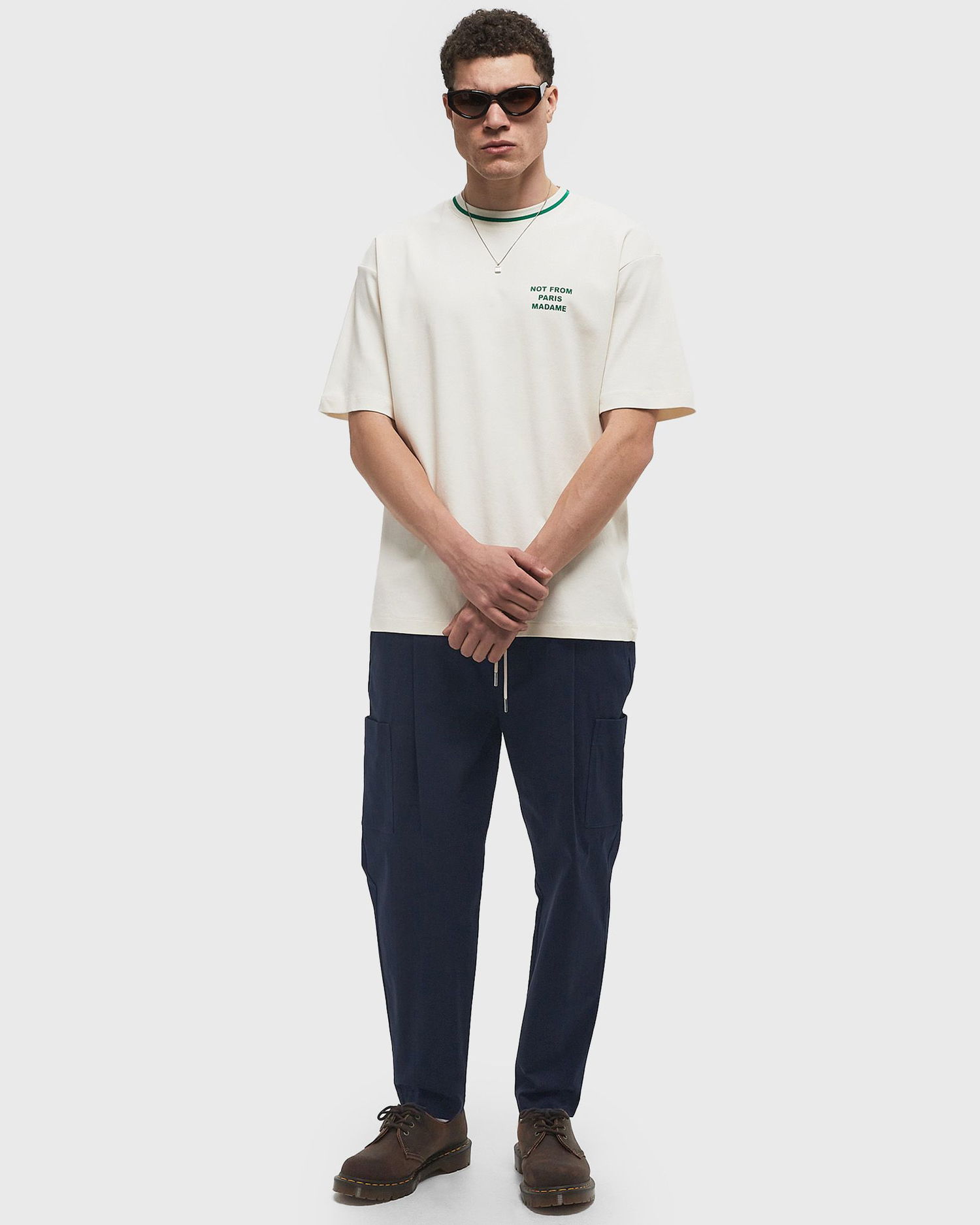 Карго панталони Drôle de Monsieur Drole de Monsieur Cropped Cargo Pants Тъмно синьо | F-BP153-CO106-NY, 1