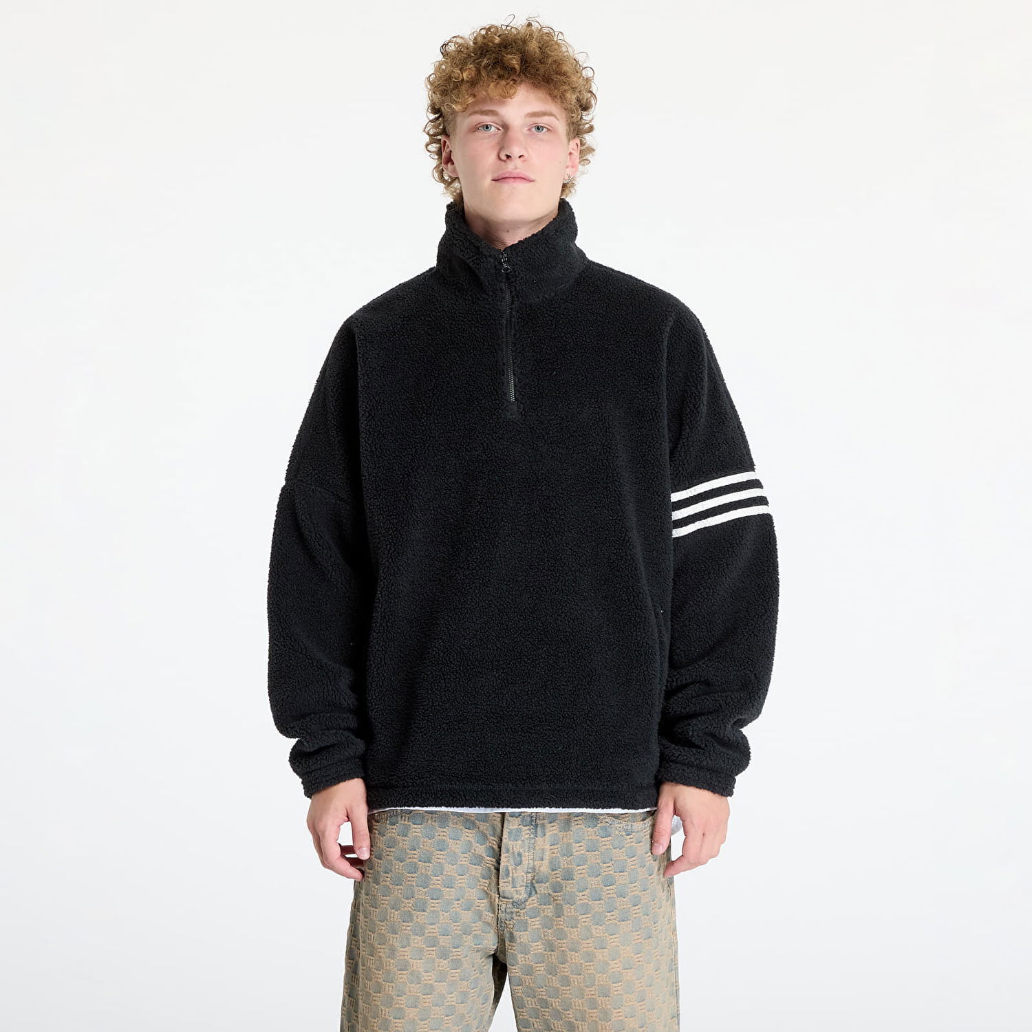 Суитчър adidas Originals Neuclassic Polarfleece 1/2 Zip Sweatshirt Black Черно | IW0976, 0