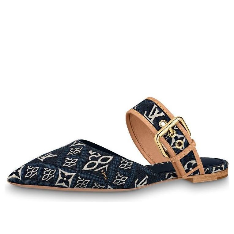 Кецове и обувки Louis Vuitton Louis Vuitton Since 1854 Sofia Flat Mules Синьо | 1A8NWH