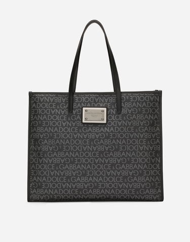 Голяма пазарска чанта Dolce & Gabbana Large Coated Jacquard Shopper Черно | BM2274AJ7058B969, 0