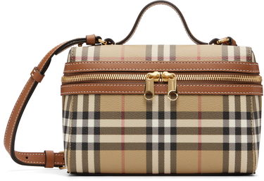 Дамска чанта Burberry Check Vanity Bag Бежово | 8120525, 0