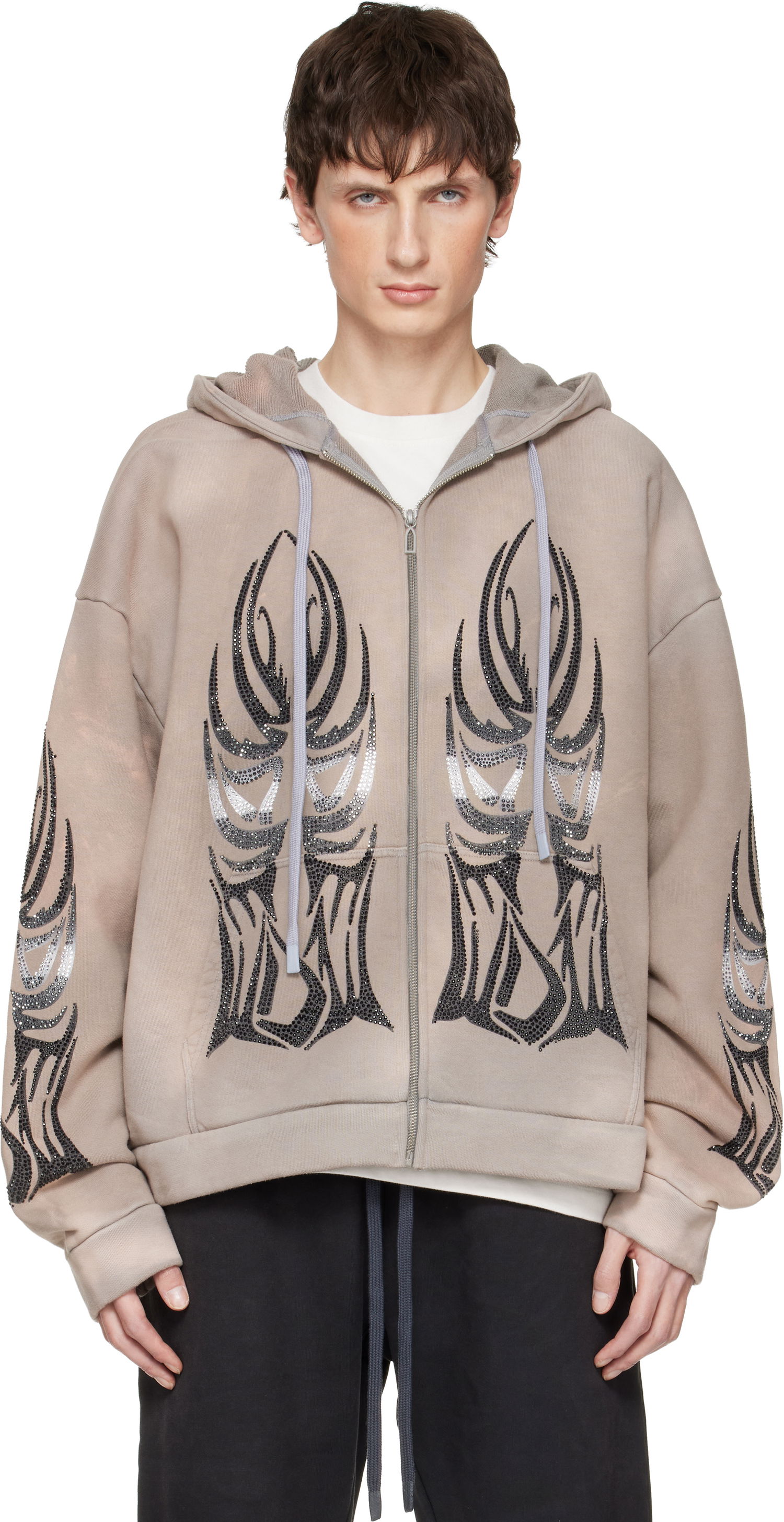 Суитчър Who Decides War Who Decides War Winged Zip Up Hoodie Бежово | 1110650021FW25, 0