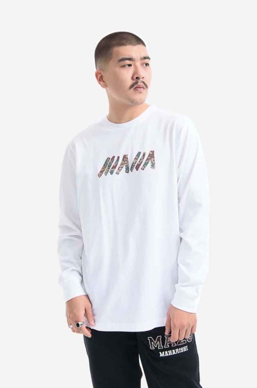 Тениска Maharishi Monster Tiger Longsleeve T-Shirt With Print Бяло | 9428.WHITE