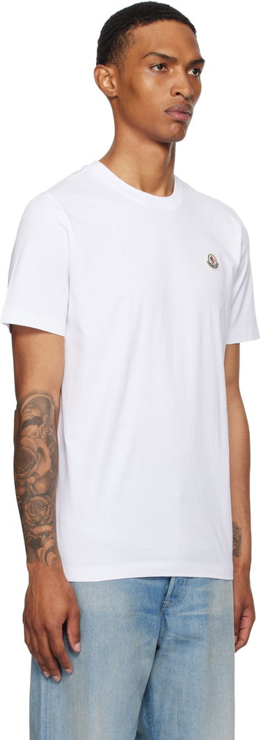 Тениска Moncler Moncler Logo Patch Cotton T-Shirt Черно | K20918C00033829H8, 4