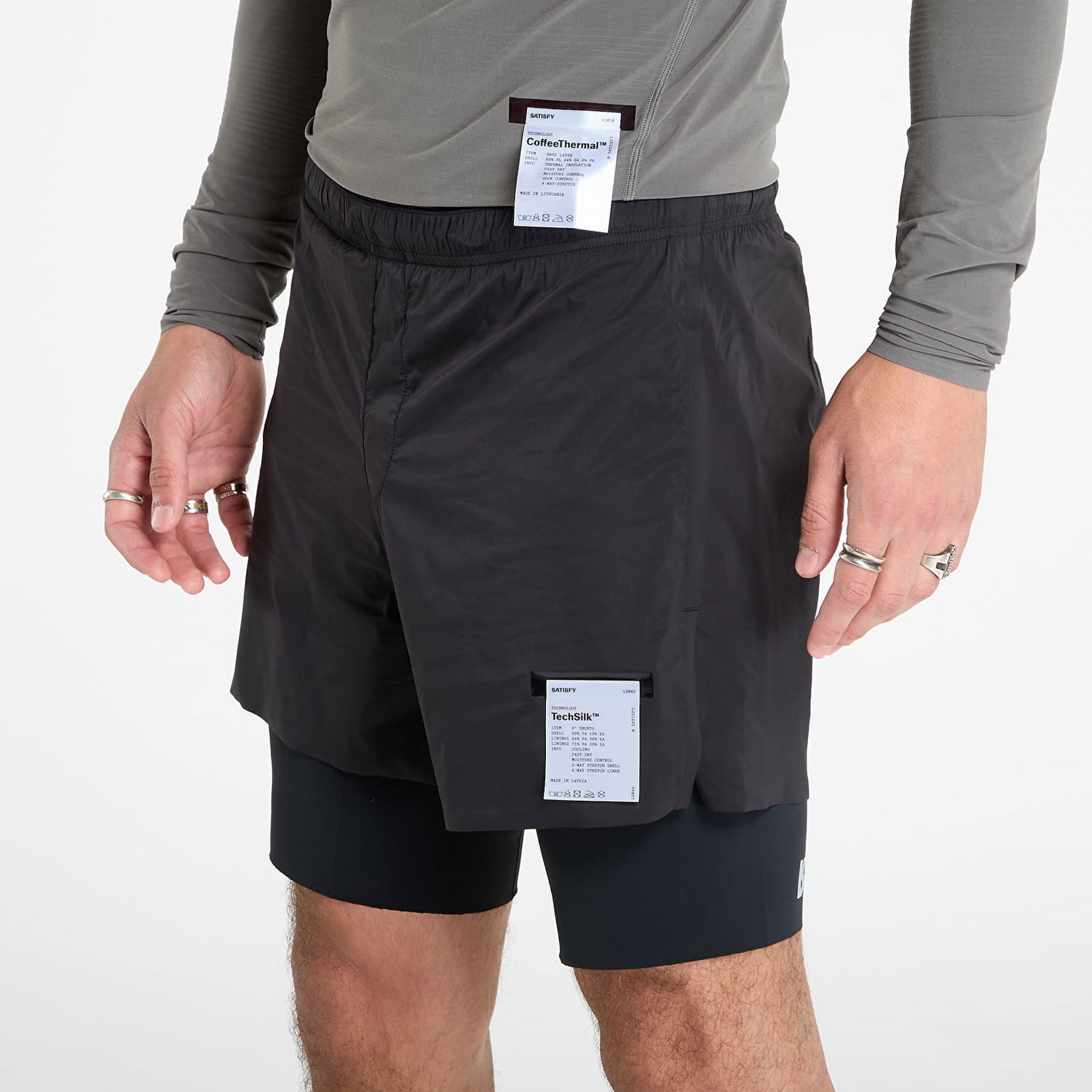 Къси панталони Satisfy Satisfy TechSilk 8" 2-in-1 Shorts Черно | 12046-00000, 1
