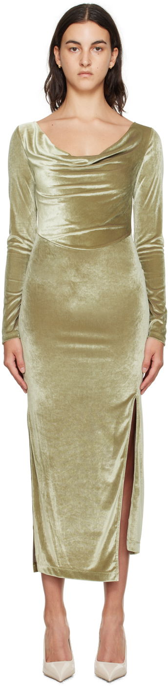 Pокля Helmut Lang Helmut Lang Asymmetrical Maxi Dress Зелено | N07HW601, 0