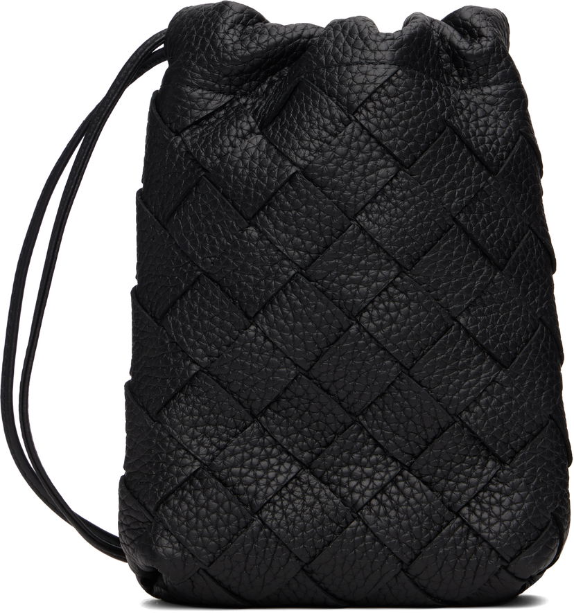 Портфейл Bottega Veneta Bottega Veneta Vertical Woven Leather Pouch Черно | 838786V5I538803