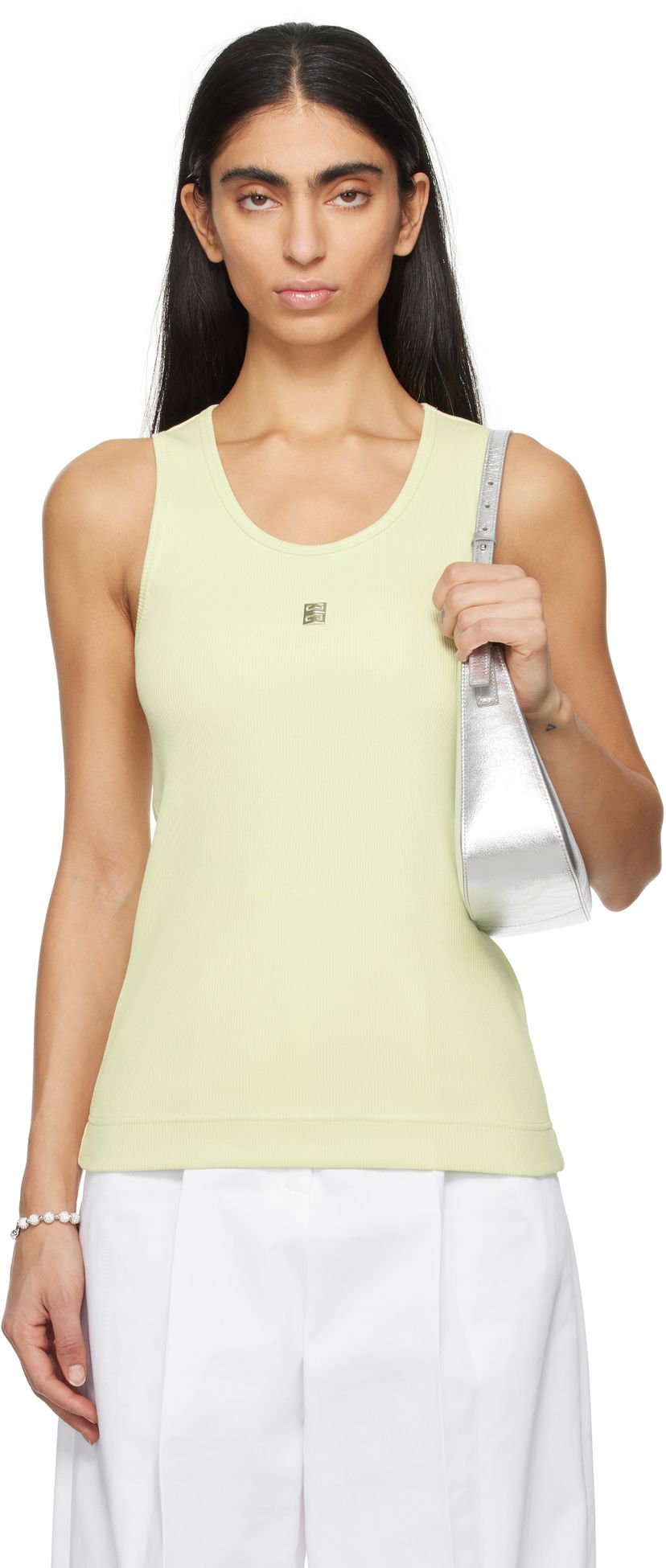 Потник Givenchy Ribbed Tank Top Зелено | BW70CH3YHY330