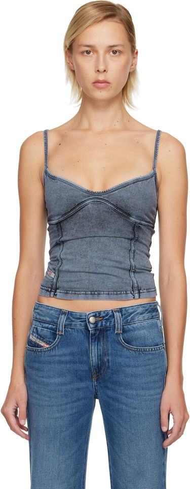 Съкратен топ Diesel Distressed Denim T-Ony Camisole Top Синьо | A18361 0KIBY, 0