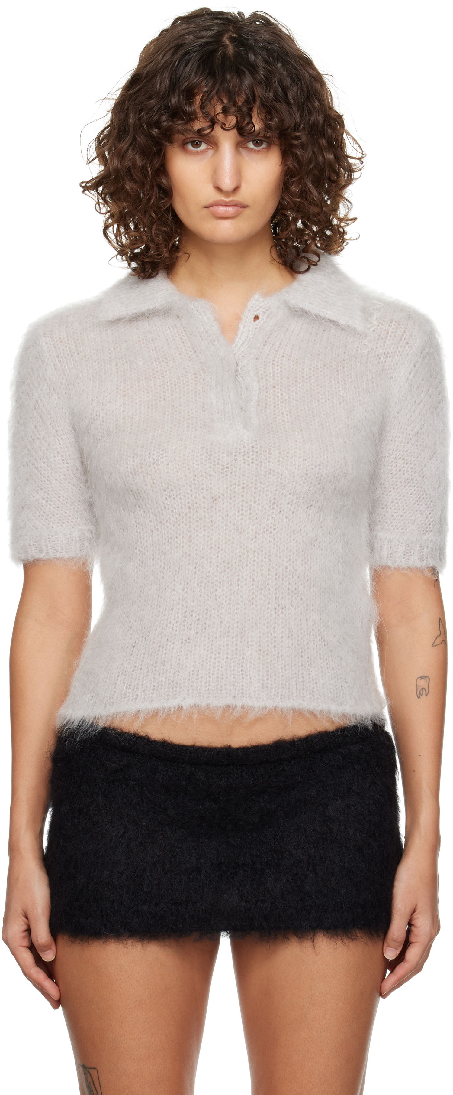 Поло тениска Marni Fuzzy Polo Сиво | POMD0039E0 UFU172, 0