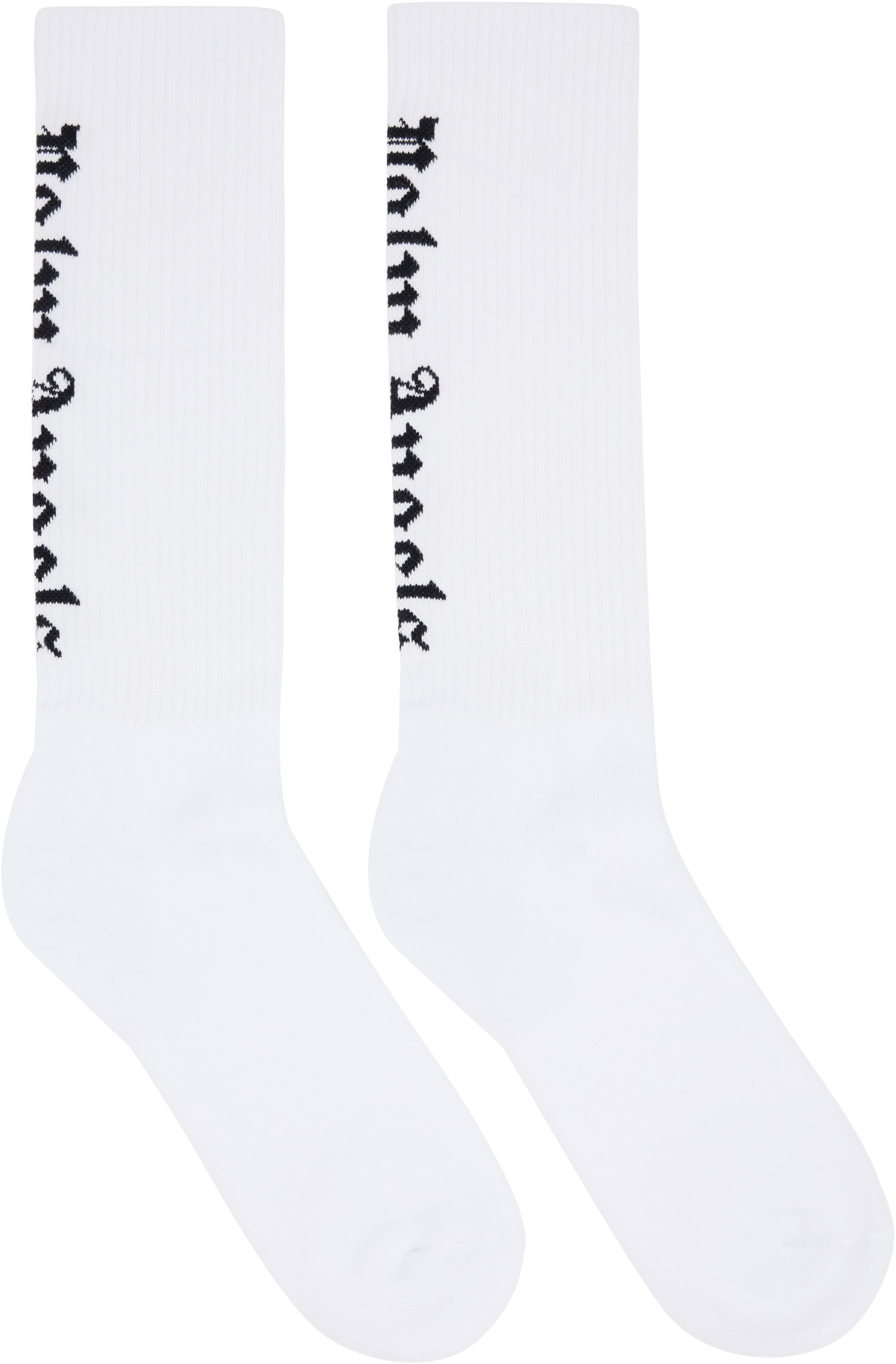 Чорапи Palm Angels Palm Angels Gothic Logo Socks Бяло | PMRA009F24FAB0010110, 0