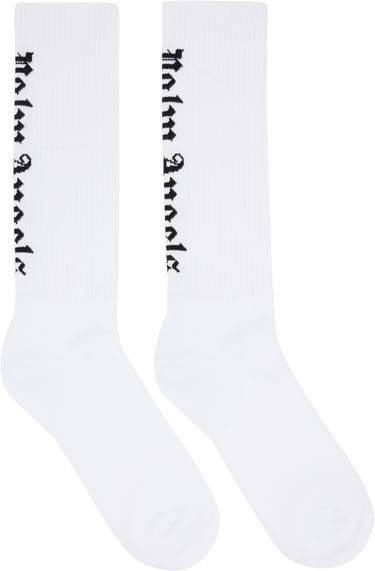 Чорапи Palm Angels Palm Angels Gothic Logo Socks Бяло | PMRA009F24FAB0010110, 0