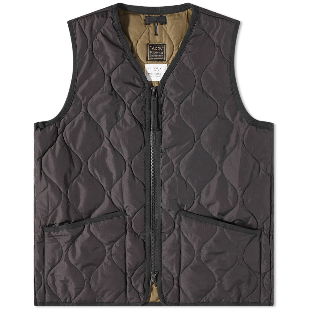 Жилетка TAION Military Zip V-Neck Down Vest Черно | TAION-001ZML-1-BLK, 0