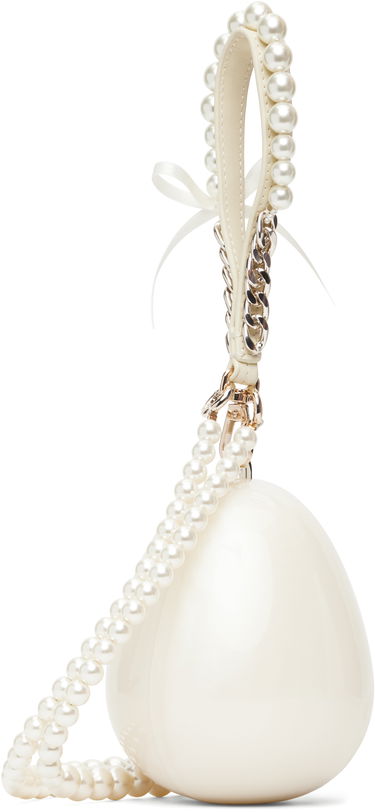 Дамска чанта Simone Rocha Simone Rocha Pearl & Chain Strap Pearl Egg Bag Бяло | BAG110ECBOW 0773, 2
