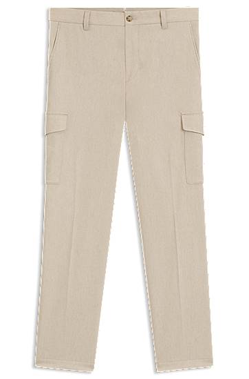 Карго панталони BOSS Tapered-fit trousers with cargo pockets Бежово | 50549517