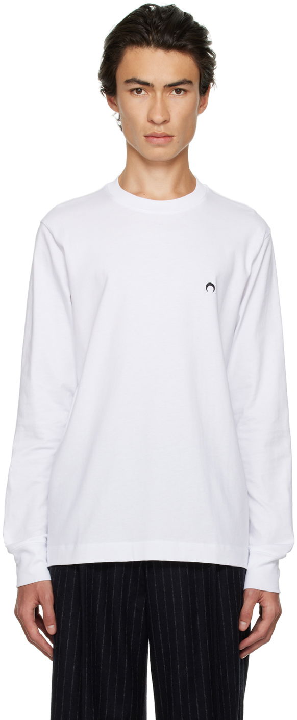 Тениска Marine Serre Graphic Long Sleeve T-Shirt Бяло | T281SS23M, 0
