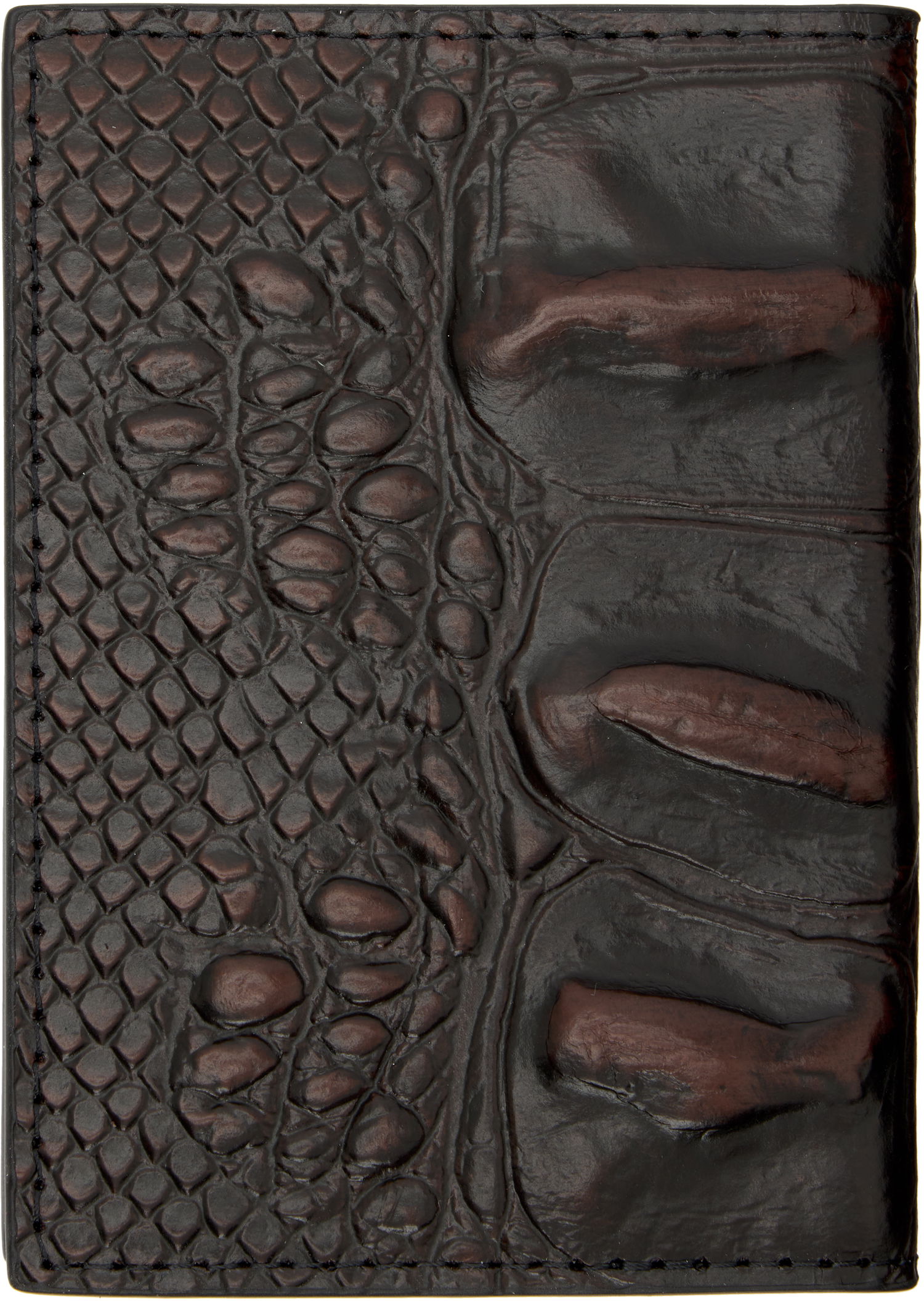 Портфейл Vivienne Westwood Embossed Crocodile-Effect Vertical Card Holder with Orb Logo Кафяво | 5115002WW-L00BO-, 1