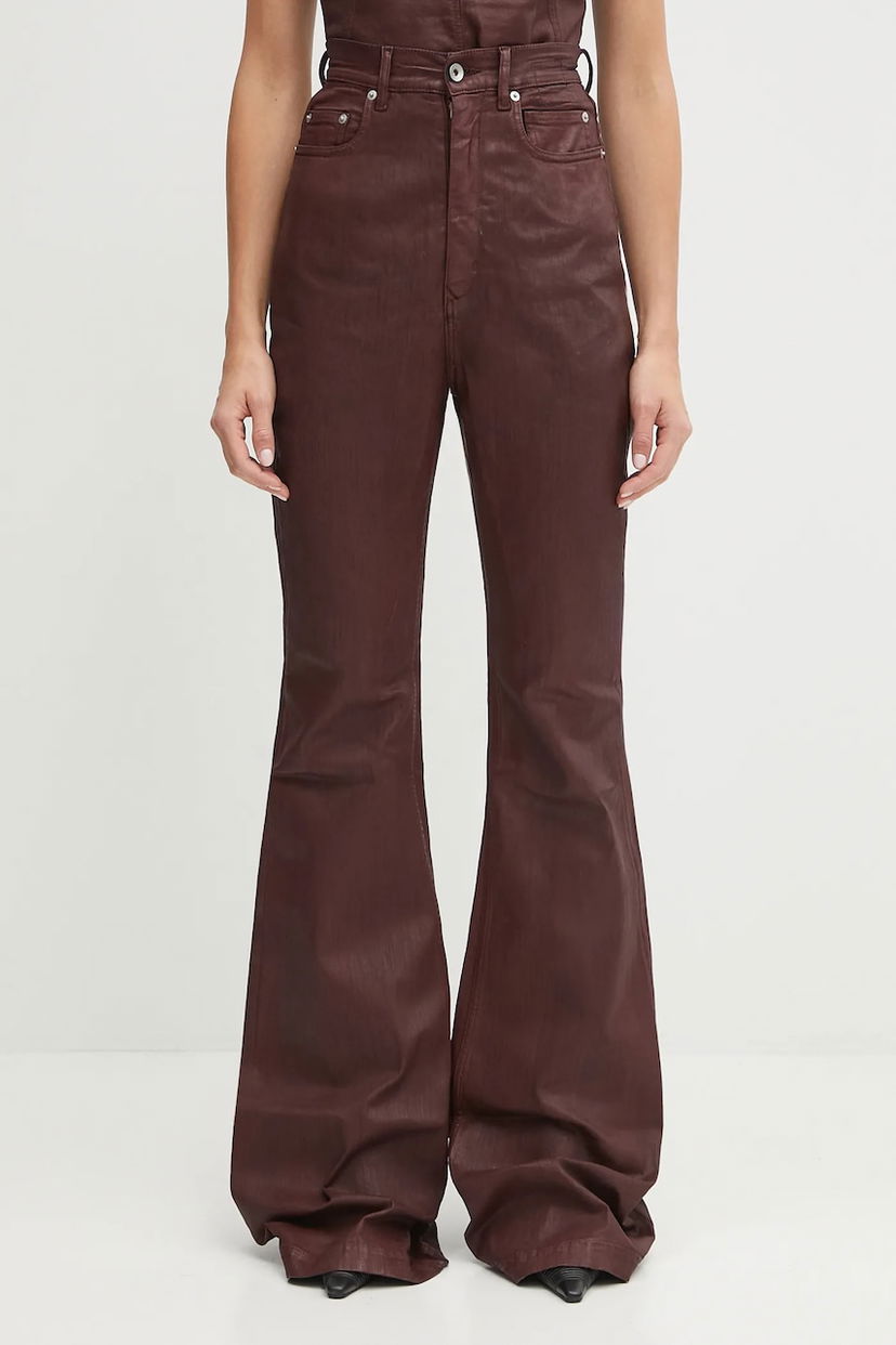 Дънки Rick Owens Rick Owens DRKSHDW Bolan Bootcut High Waist Jeans Бургунди | DS02E7311.SDSW