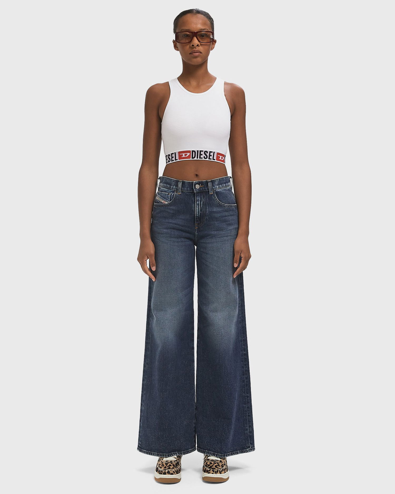 Дънки Diesel D-Akemi Wide Leg Jeans Синьо | A03625-09L21-01, 1