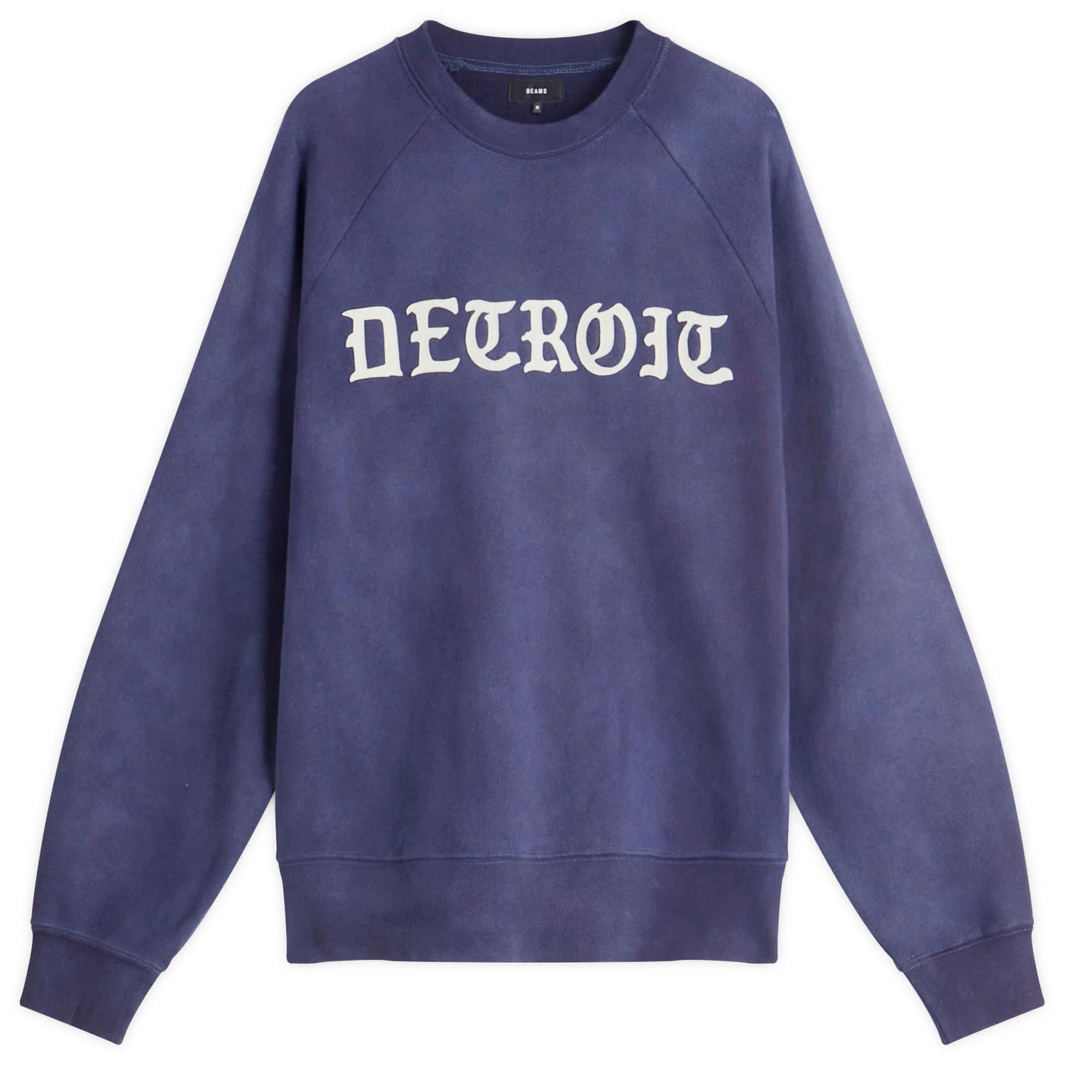 Суитчър BEAMS Faded Print Raglan Sweatshirt Синьо | 1113-1280-146-79, 1