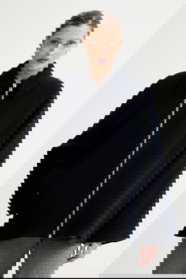 Яке Samsoe Samsoe ALMA Wool Cape Jacket Тъмно синьо | F23300184, 3