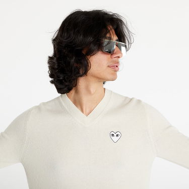 Пуловер Comme des Garçons PLAY White Heart Pullover Бежово | P1N064, 1