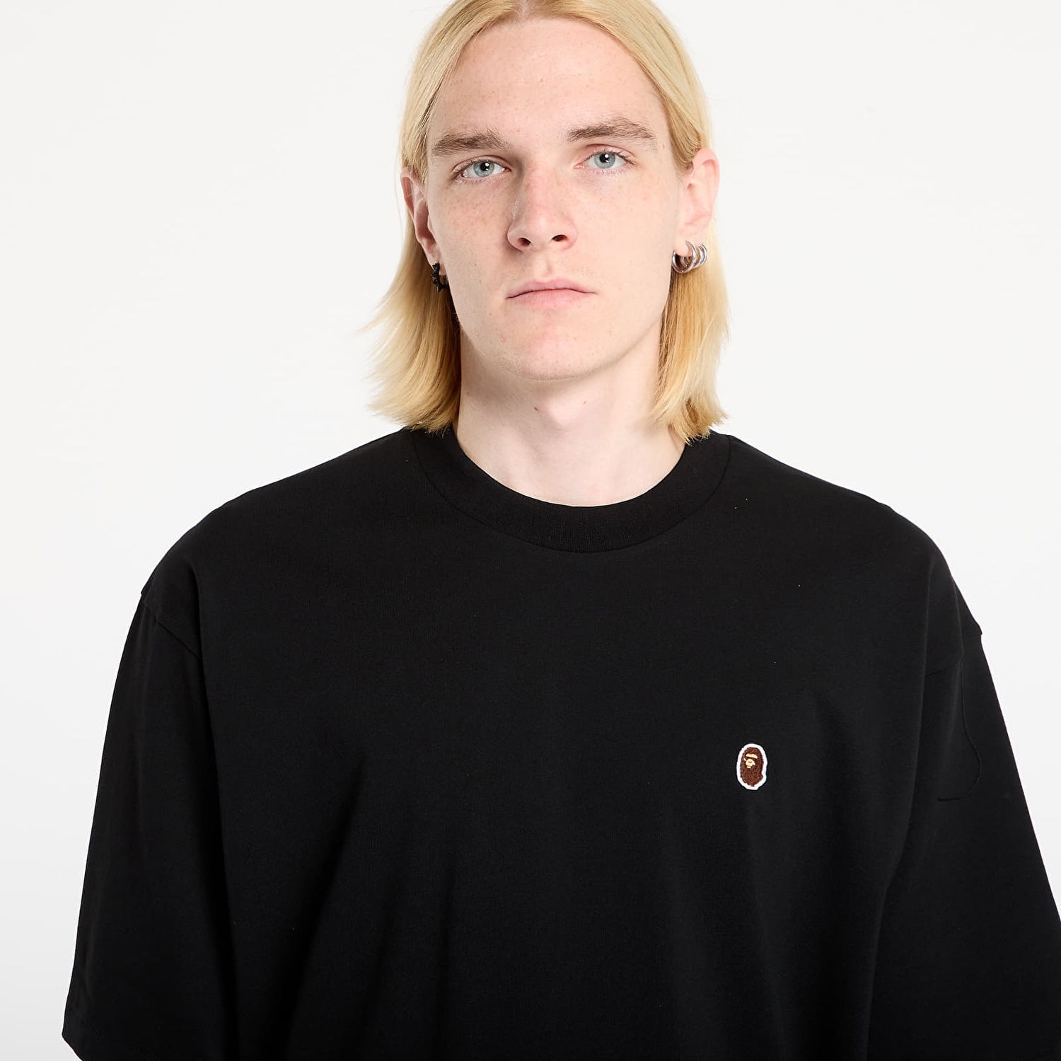 Тениска BAPE One Point Relaxed Fit Tee XXL Черно | 001TEL801301MBLK, 1