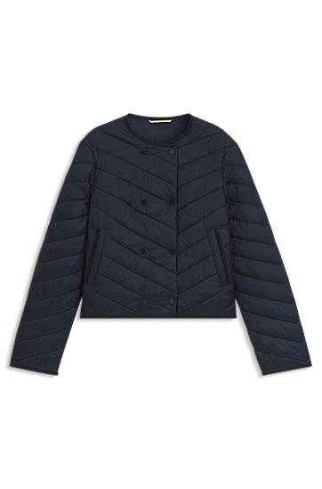 Пухо яке BOSS Water-Repellent Double-Breasted Quilted Jacket Тъмно синьо | 50543249, 0