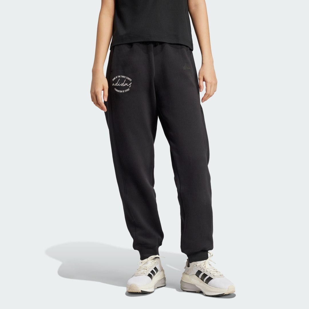 Спортни панталони adidas Performance Signature Graphic Print Fleece Loose Fit Joggers Черно | IY1474, 0