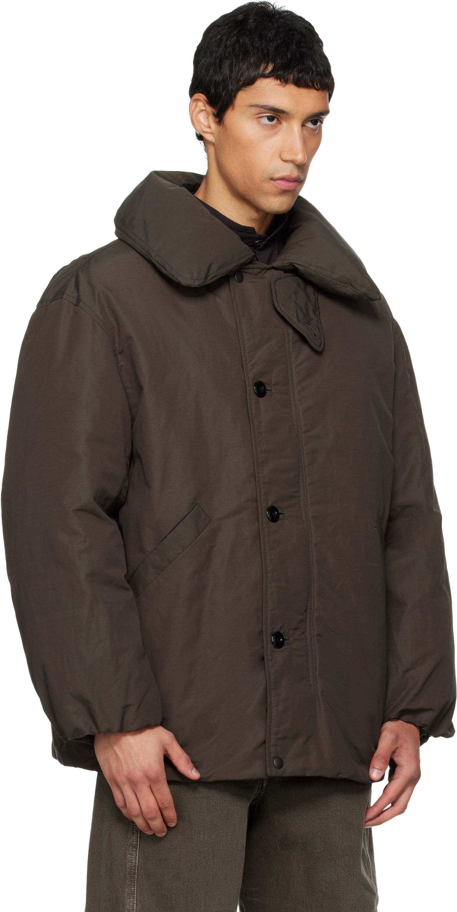 Пухо яке LEMAIRE Puffer Blouson Down Jacket with Padded Collar Кафяво | OW1164 LF1019, 1