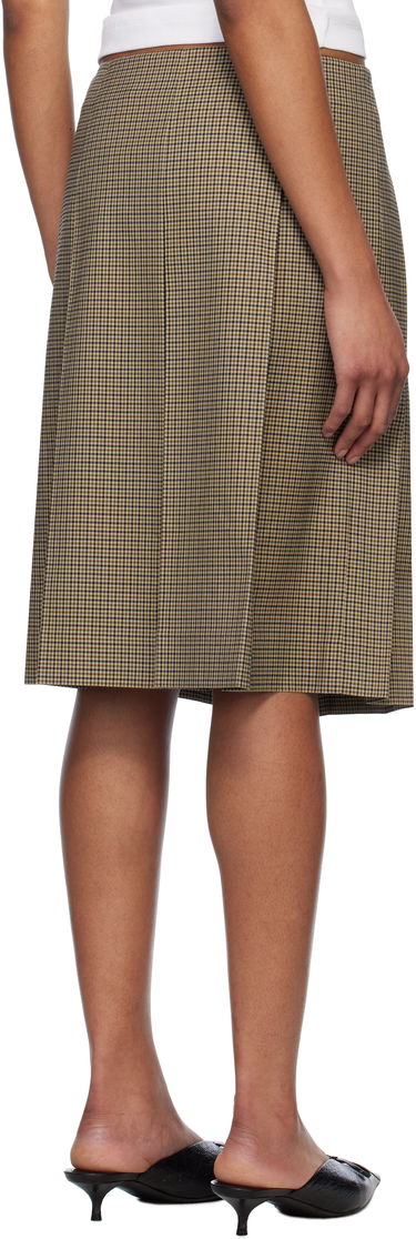 Пола We11done We11done Checkered Pleated Midi Skirt Кафяво | WD-SK0-25-262-W-BG, 2