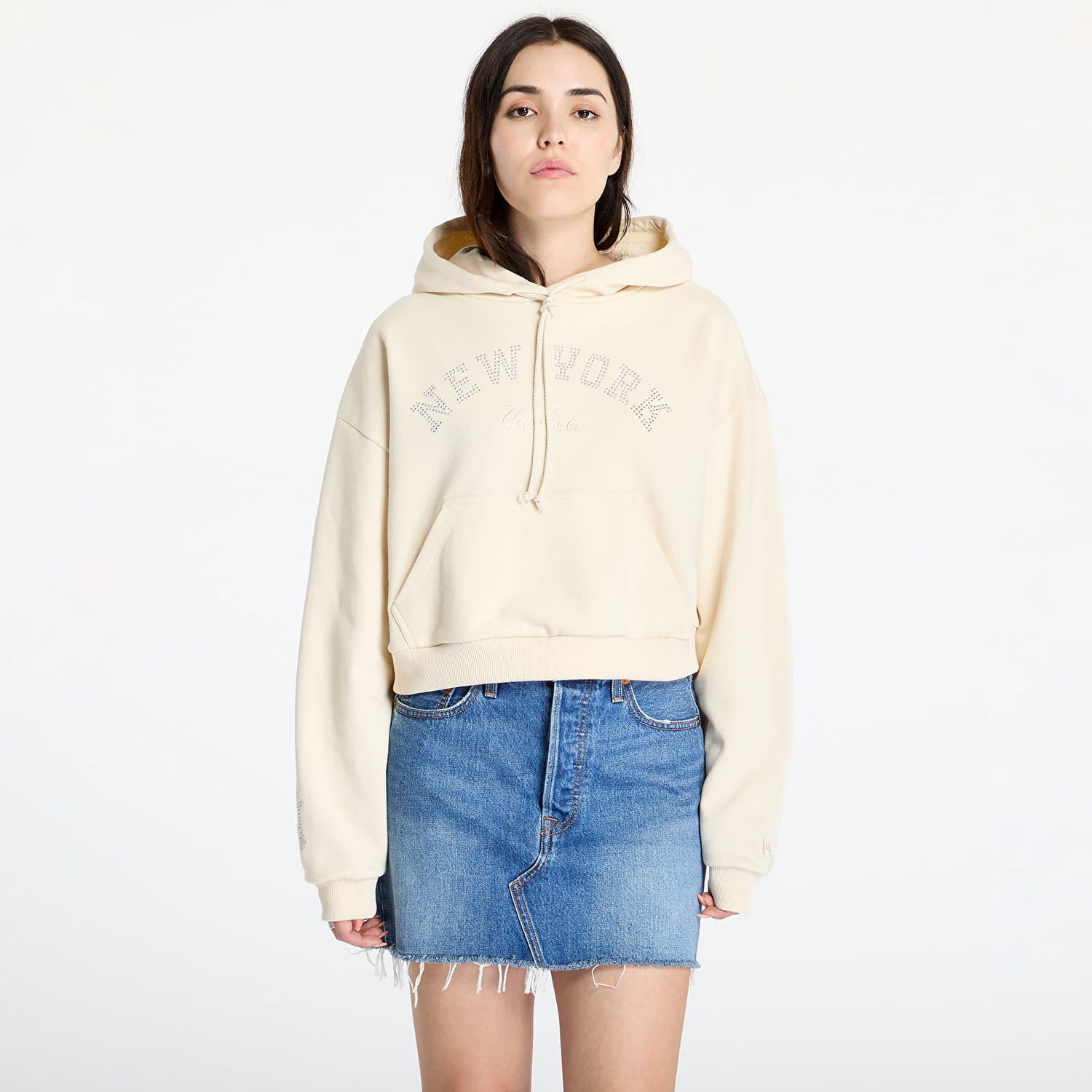 Суитчър New Era MLB Diamante Hoodie New York Yankees Light Cream Бежово | 60564950, 0