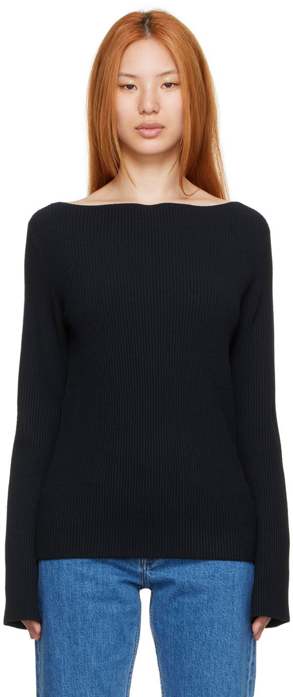 Пуловер NORSE PROJECTS Kaia Navy Boat Neck Sweater Черно | NW45-0222-7004