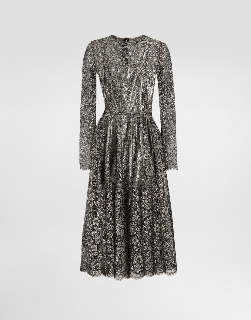Pокля Dolce & Gabbana Lamé Lace Dress Collection Металик | F6TJOTILMCFS0998