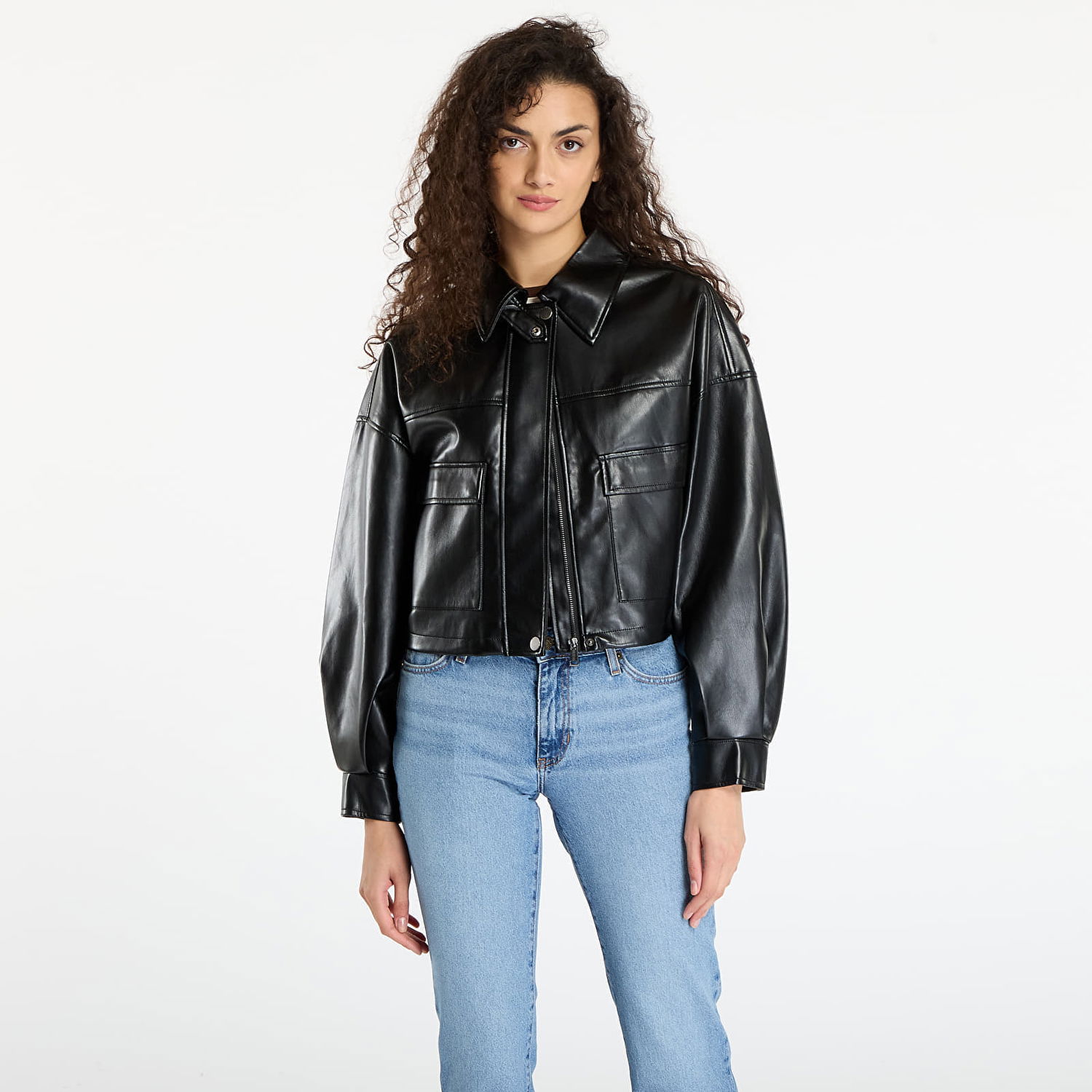 Яке GUESS Flaminia Crop Pu Jacket Черно | W5BL87WF8P0-JBLK, 0