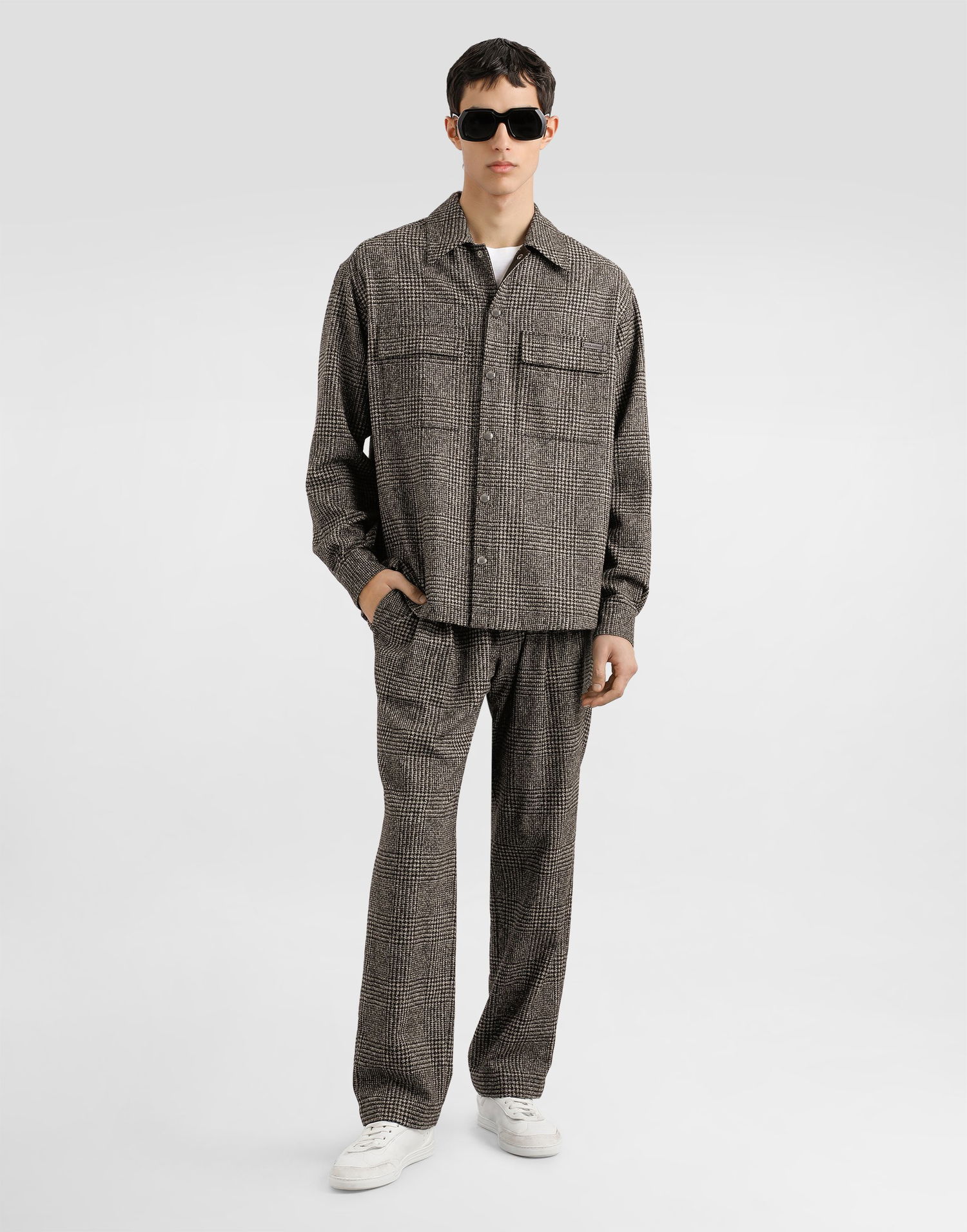 Панталони Dolce & Gabbana Dolce & Gabbana Glen Plaid Alpaca Blend Joggers Кафяво | GP12RTFQMKDS8101, 1