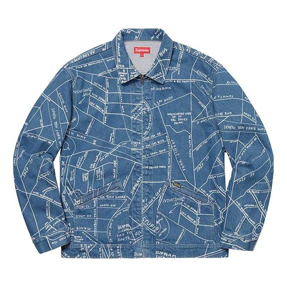 Яке Supreme Gonz Map Work Jacket with Pattern Синьо | SUP-SS19-10190, 0