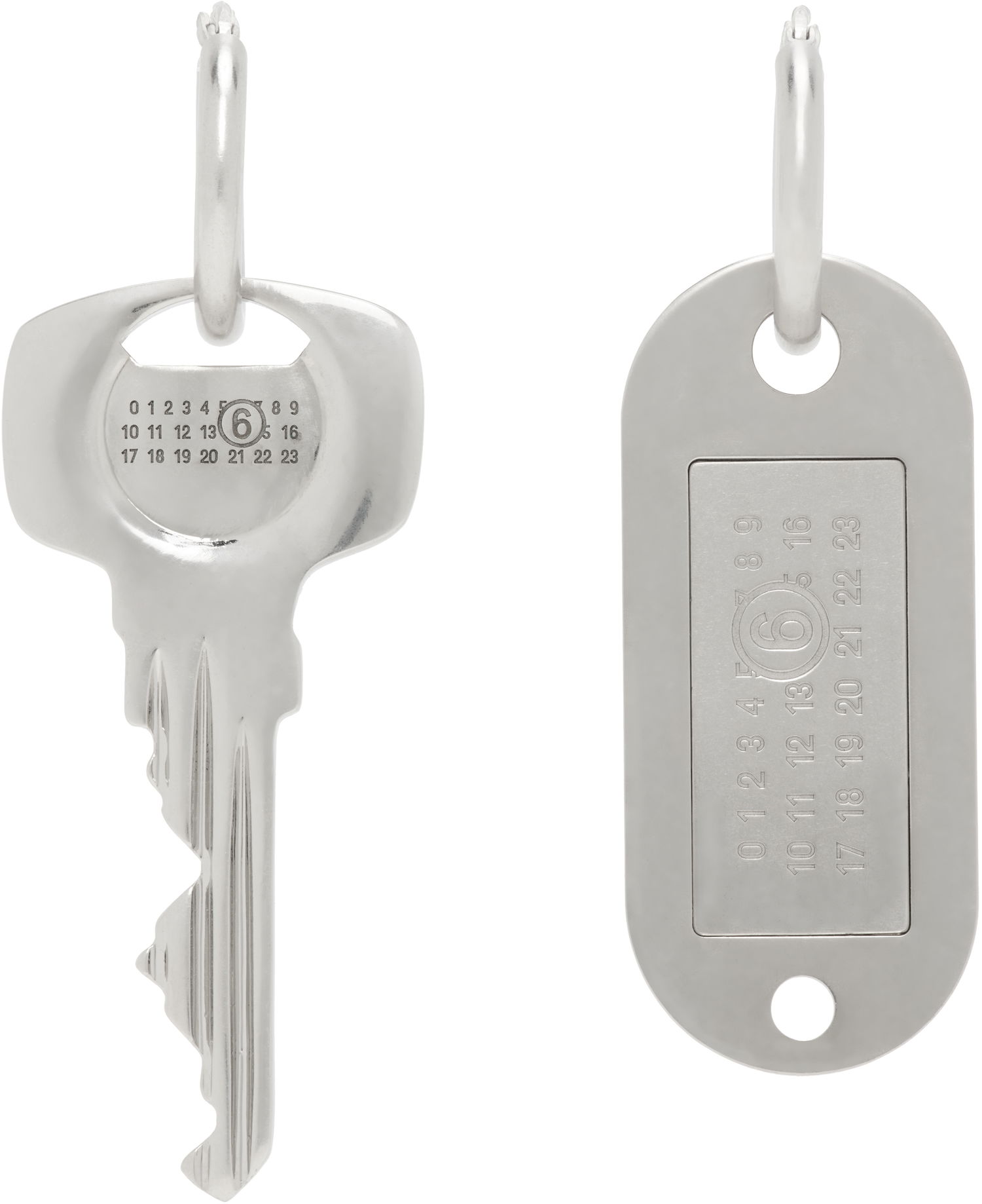 Ключодържатели Maison Margiela MM6 Maison Margiela Key and Number Tag Earrings Металик | SM6VG0090 P7210, 0