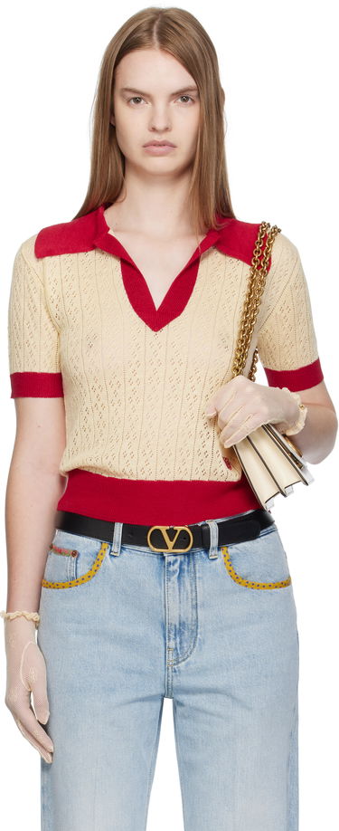 Поло тениска Valentino Valentino Linen Polo Жълто | 7B3KC65H9GS, 0