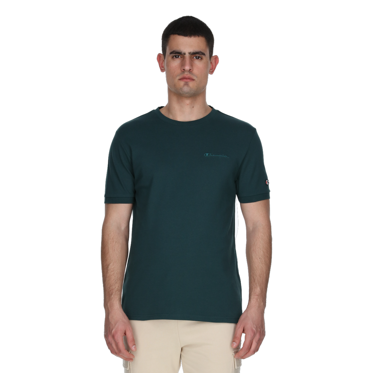 Тениска Champion Crewneck T-Shirt Embroidered Зелено | 221483-GS508, 0