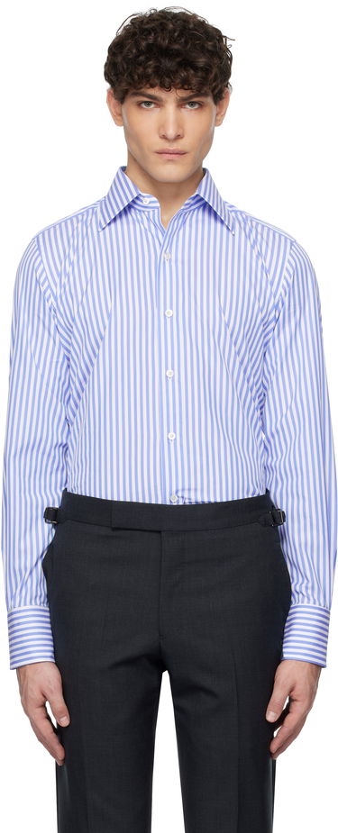 Риза Tom Ford TOM FORD Ladder Stripe Slim Fit Shirt Синьо | HSBC01-CGP75, 0