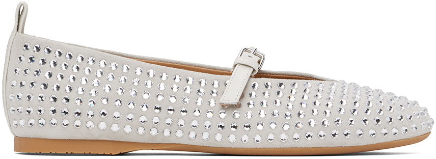 Грижа за обувките JW Anderson JW Anderson Suede Mary Jane Ballerina Flats Сиво | ANW43052A 20093, 0