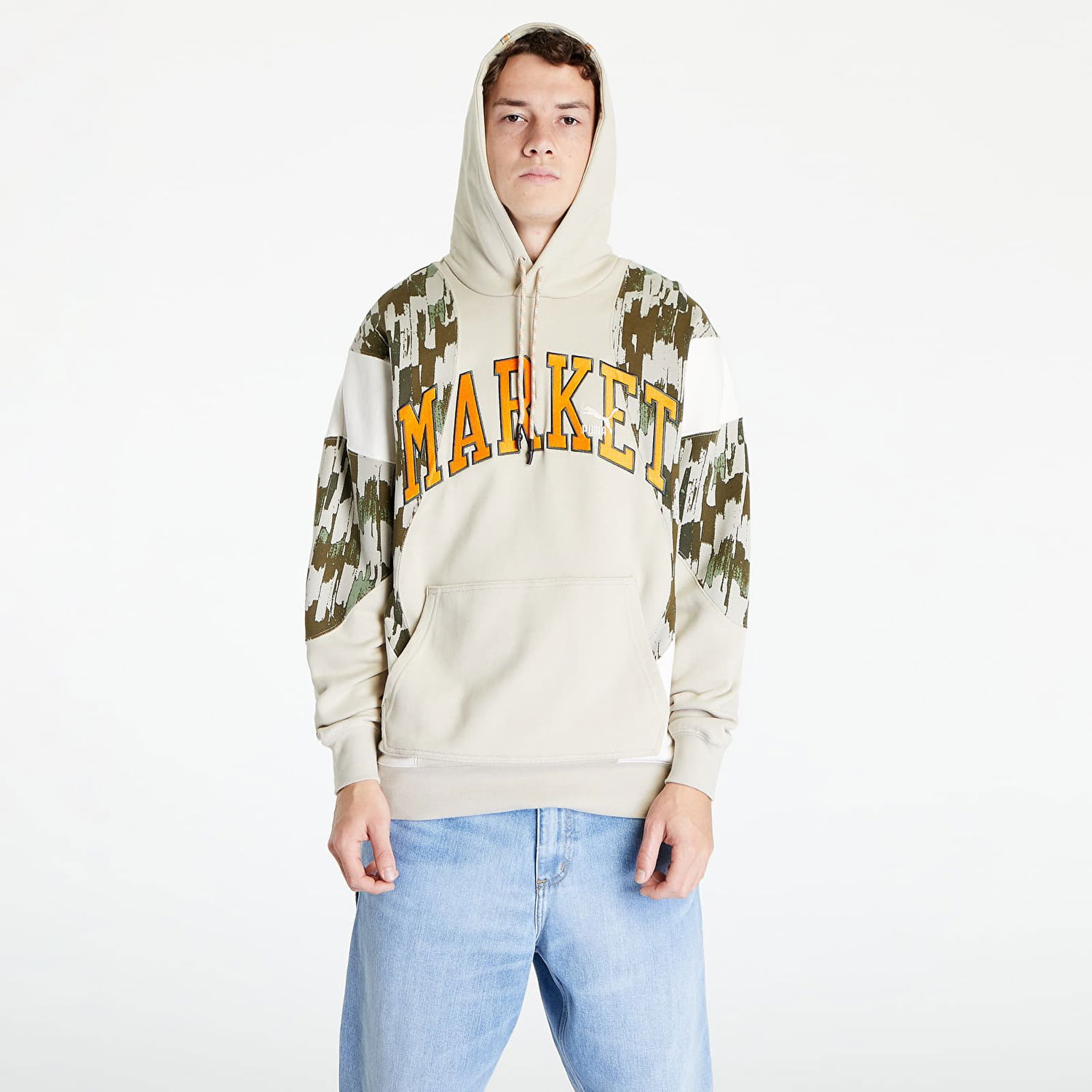 Суитчър Puma MARKET x Relaxed Hoodie Бежово | 53508364, 0